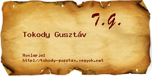 Tokody Gusztáv névjegykártya